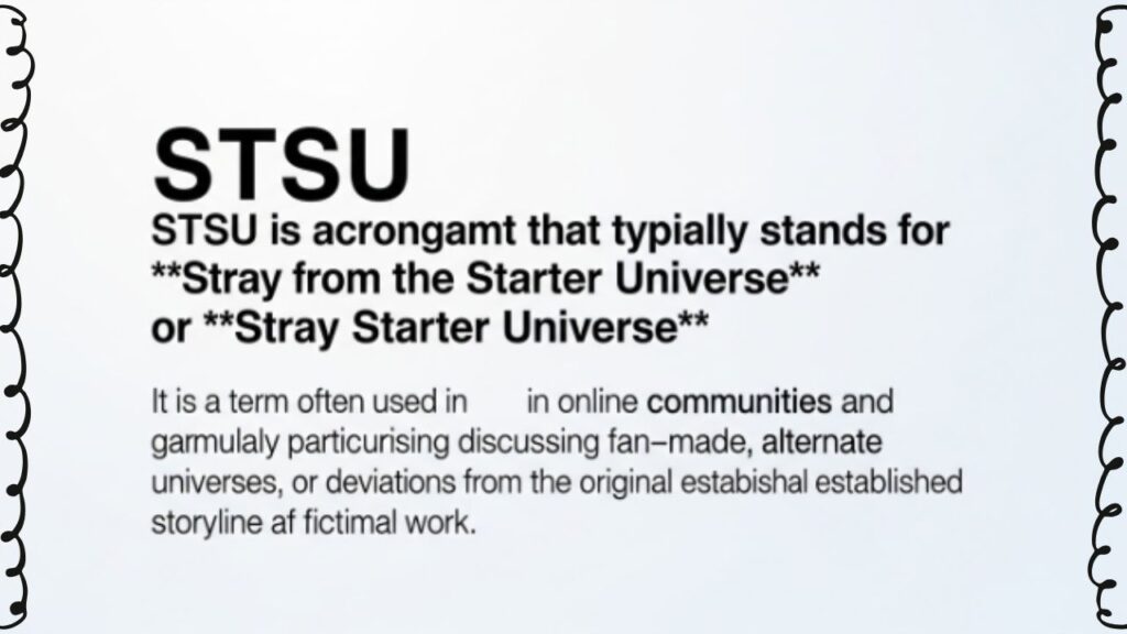Quick Answer: What Does STSU Mean?