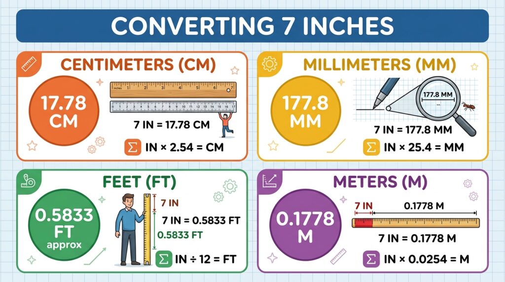 Inches in CM, MM, Feet, and Meters