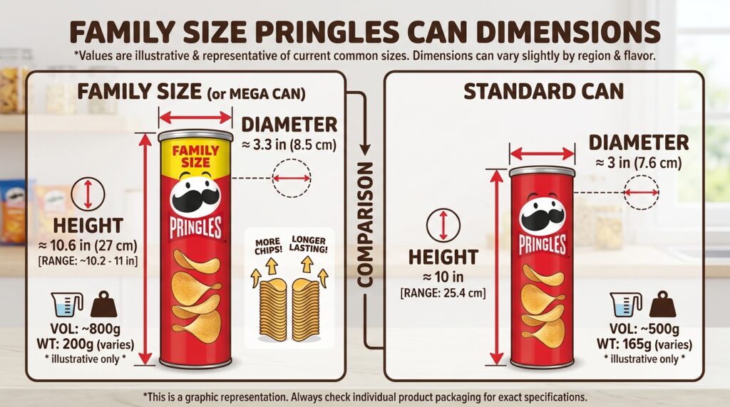 Family Size Pringles Can Dimensions