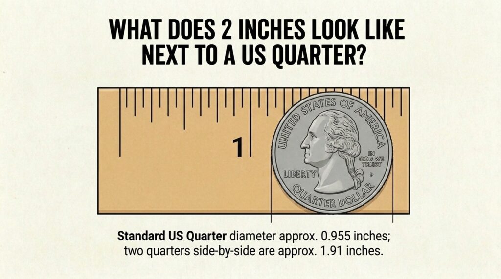 What Does 2 Inches Look Like Next to a US Quarter?