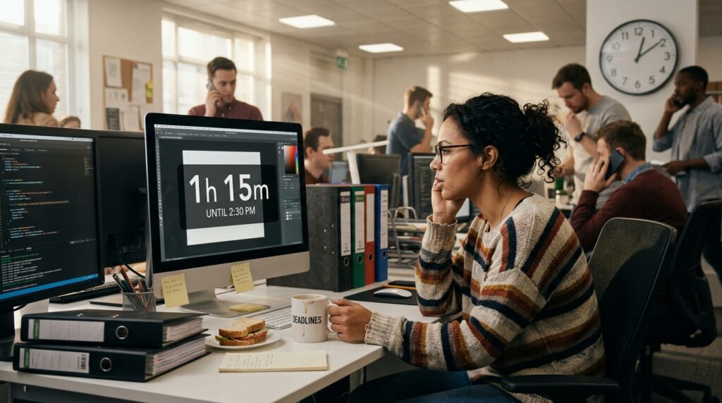 How Long Until 2:30 PM During a Busy Workday?